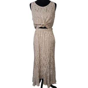Vintage neutral creme skirt set
